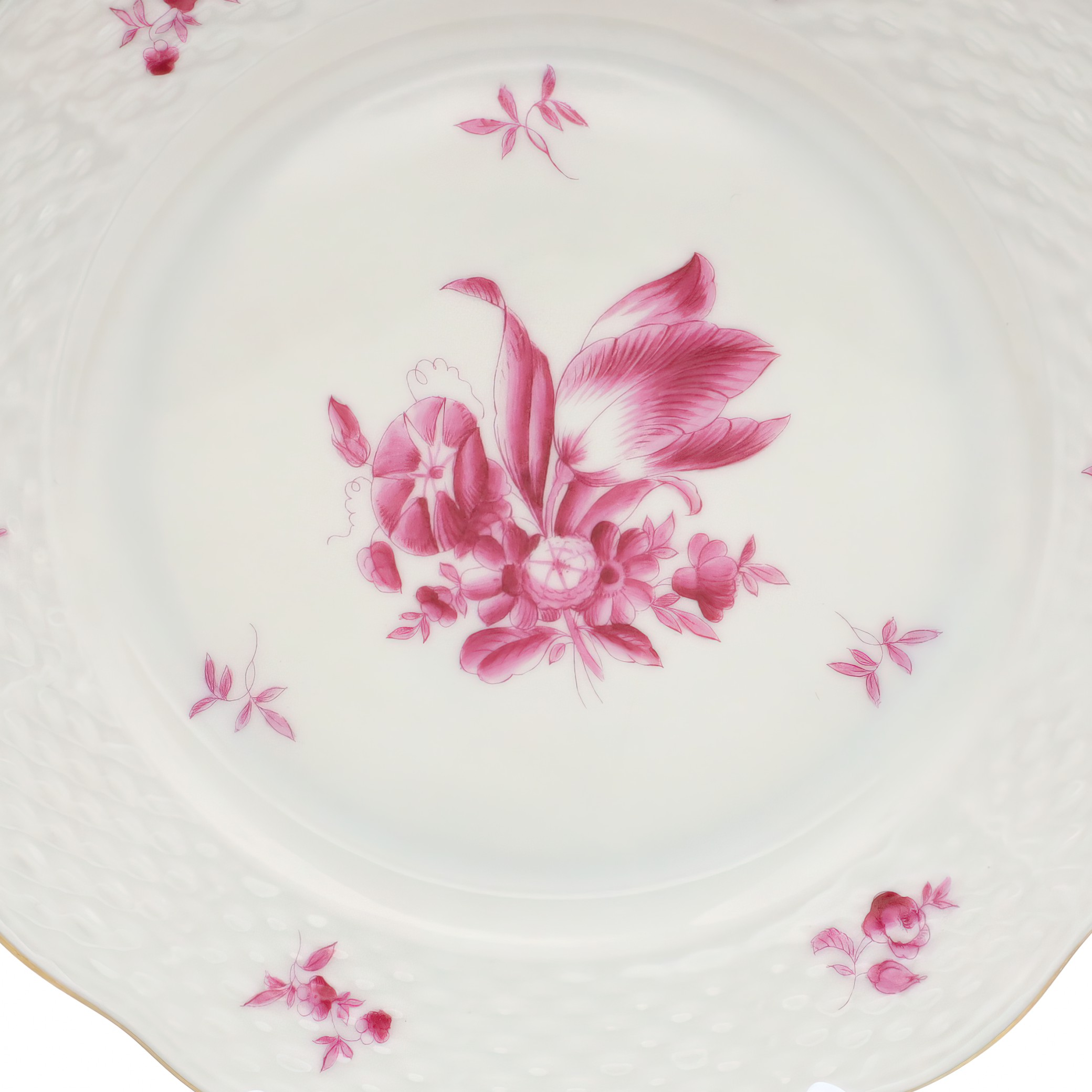 Herend Boquet De Tulipe Decorative Plate, Hand-Painted Porcelain Art, Floral Home Decor, Collectible Vintage Dish